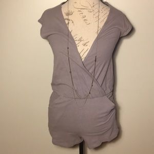 American Apparel grey short v-neck romper, small